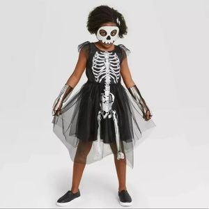 Girls Skeleton Tutu Dress Halloween Costume Child Skeleton Bones Costumes New